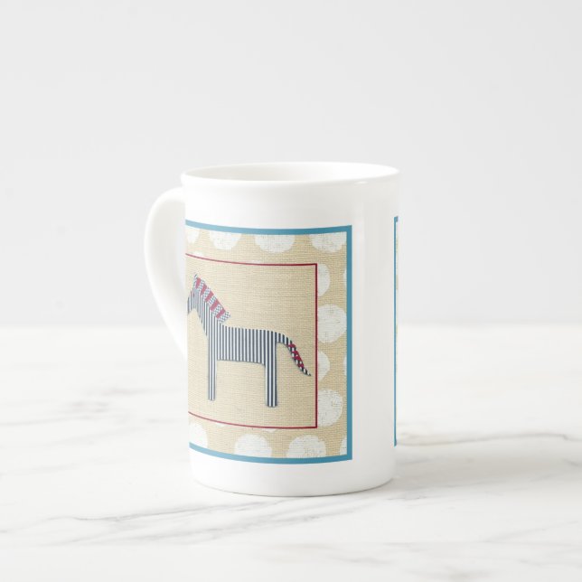 Cutout Zebra on Cream Background Bone China Mug (Front Left)