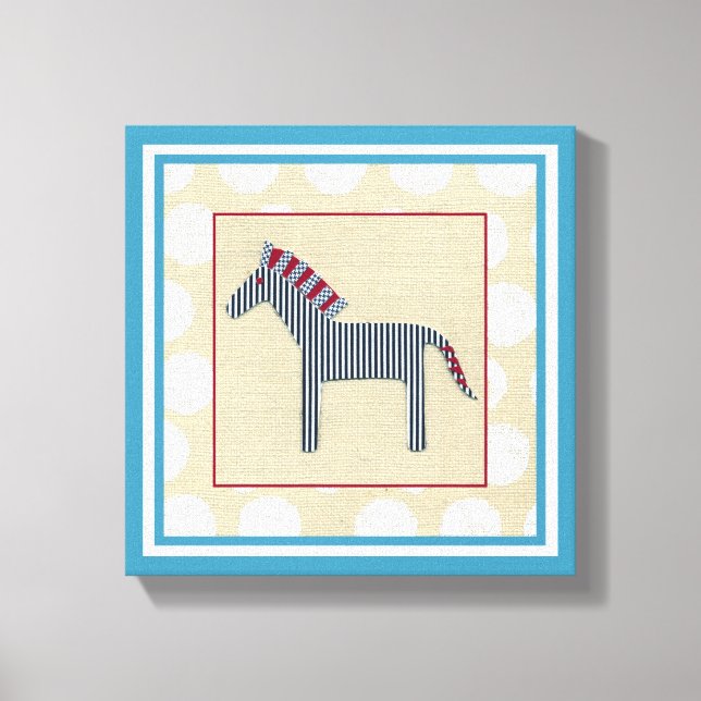 Cutout Zebra on Cream Background Canvas Print (Front)