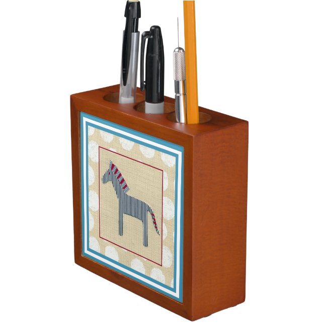 Cutout Zebra on Cream Background Desk Organizer (In Situ)