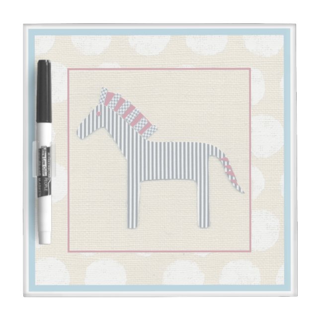 Cutout Zebra on Cream Background Dry Erase Board (Front)