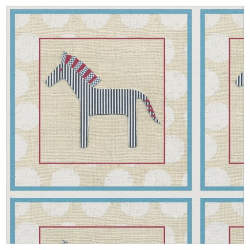 Cutout Zebra on Cream Background Fabric