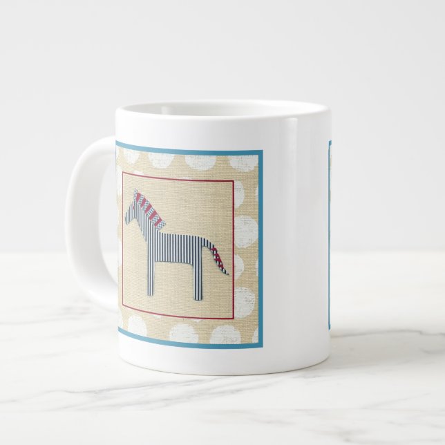 Cutout Zebra on Cream Background Giant Coffee Mug (Front Left)