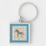 Cutout Zebra on Cream Background Keychain