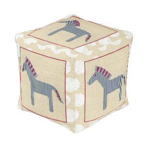 Cutout Zebra on Cream Background Pouf