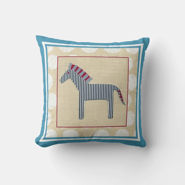 Cutout Zebra on Cream Background Throw Pillow (Front)