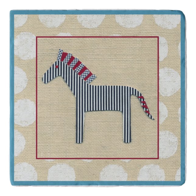 Cutout Zebra on Cream Background Trivet (Front)