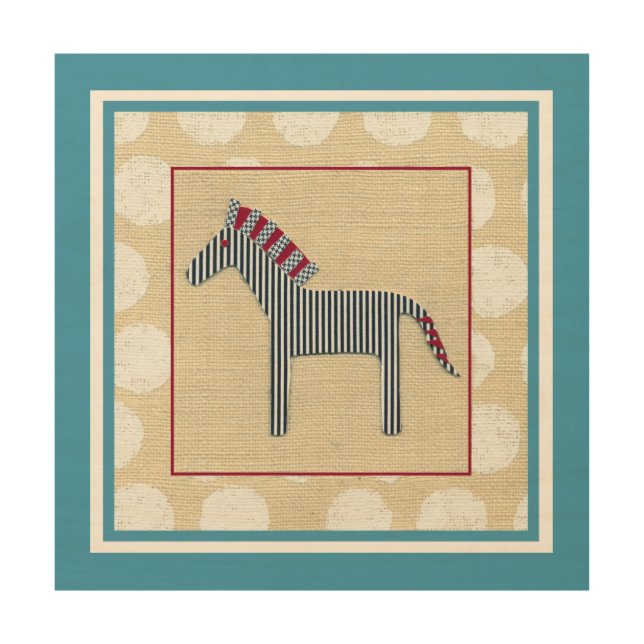 Cutout Zebra on Cream Background Wood Wall Decor (Front)