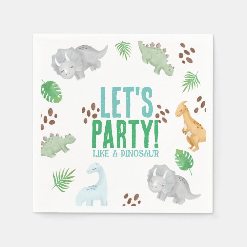 Cutr dinosaur birthday kid party Paper Napkin