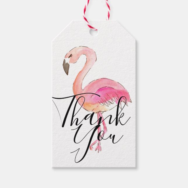 Cutr pink flamingo thank you gift tag (Front)