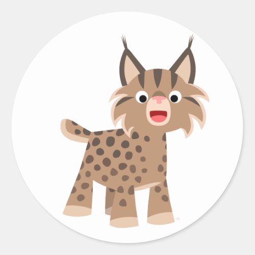 Cutte Happy Cartoon Lynx Sticker