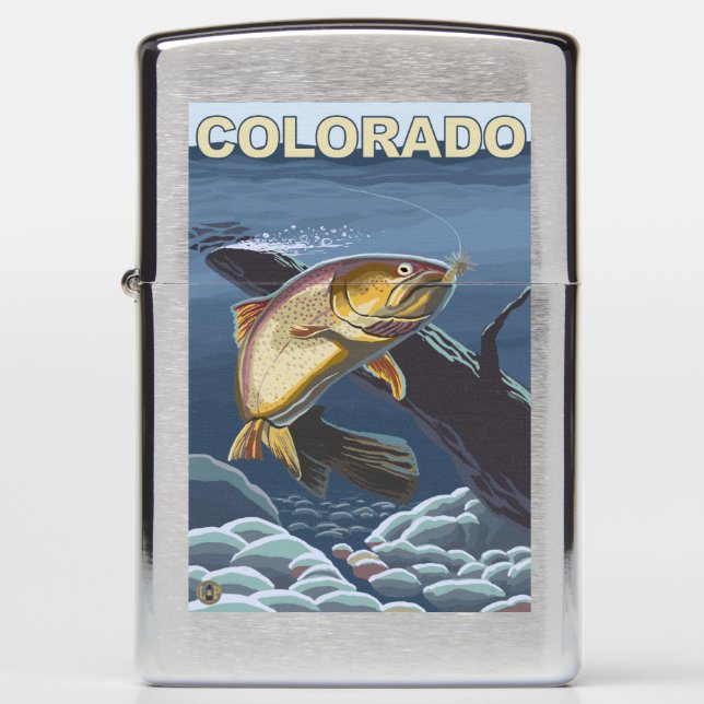 Cutthroat Trout FishingColorado Zippo Lighter (Front)