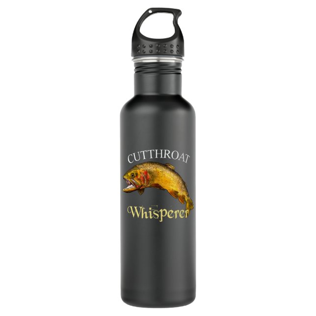 Cutthroat Trout Whisperer Dark Stainless Steel Water Bottle (Front)