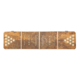 Cutting Block Couple Names with Wedding Date Beer Pong Table