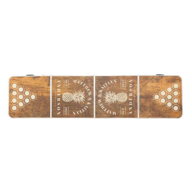 Cutting Block Tropical Pineapple Wedding Beer Pong Table (Top)