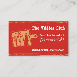 cutting board cooking utensils chef business cards