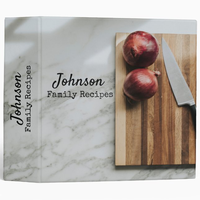 Cutting Board Family Recipe 3 Ring Binder (Front/Spine)