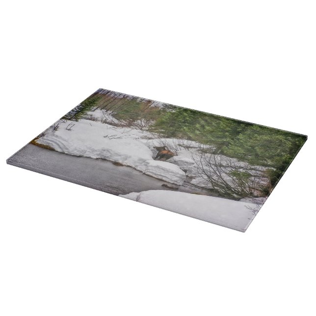 Cutting Board Glass Moose Wildlife (Corner)