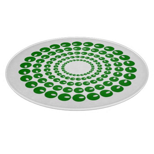 Cutting Board _ Green Beads in Circles