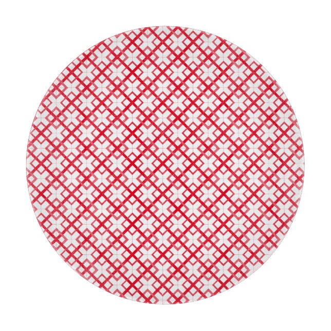 Cutting Board - Interwoven Squares in Red (Front)