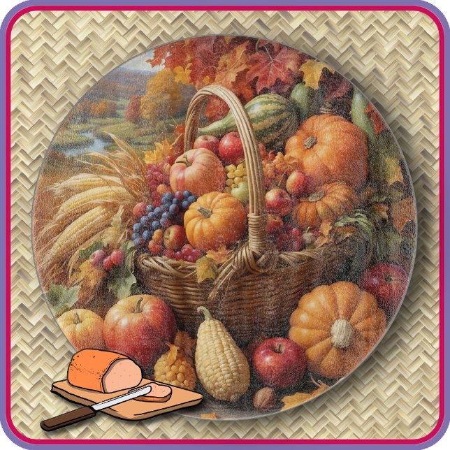 CUTTING BOARD - Overflowing Basket of Fruit & Vegi (Creator Uploaded)