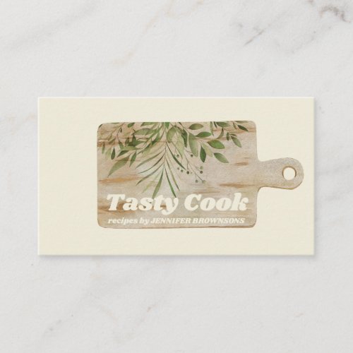 Cutting Board Rustic Cooking vanilla cream ivory Business Card