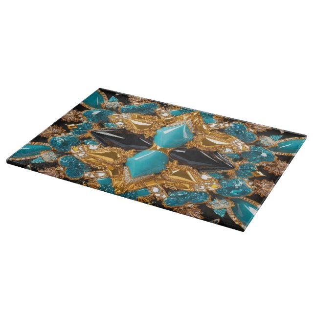 Cutting board with Bahamas Colors Design (Corner)