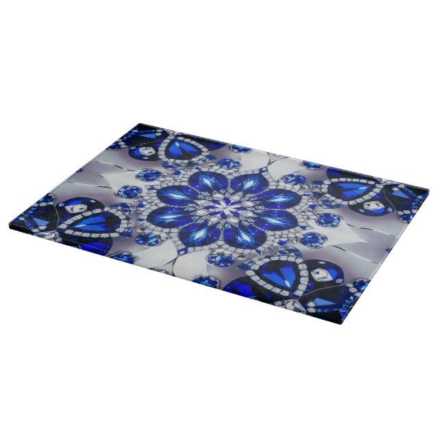 Cutting board with Blue White Colors Design (Corner)