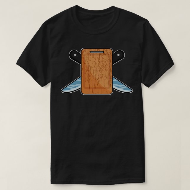 Cutting board with Knife T-Shirt (Design Front)