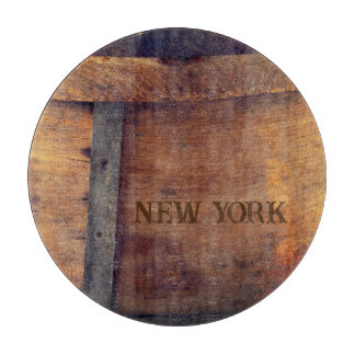 Cutting Board with New York Stamped Cheese Hoop