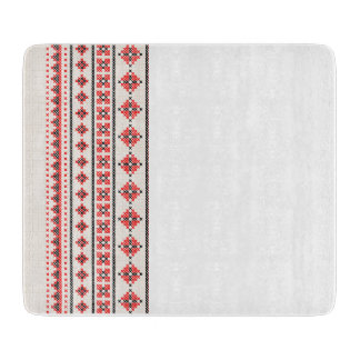 Cutting board with Ukrainian ornament.
