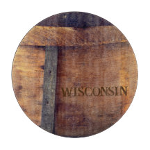 Cutting Board with Wisconsin Stamped Cheese Hoop
