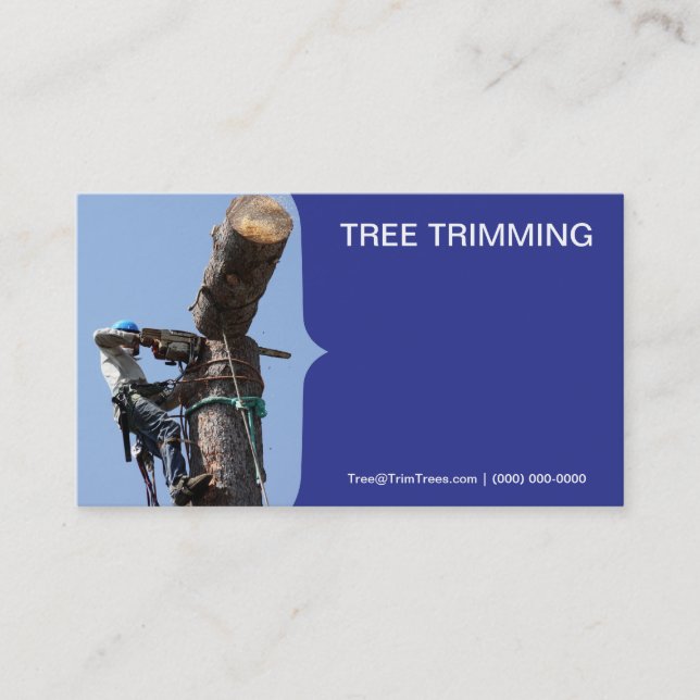 Cutting Down A Tree Service Business Card (Front)