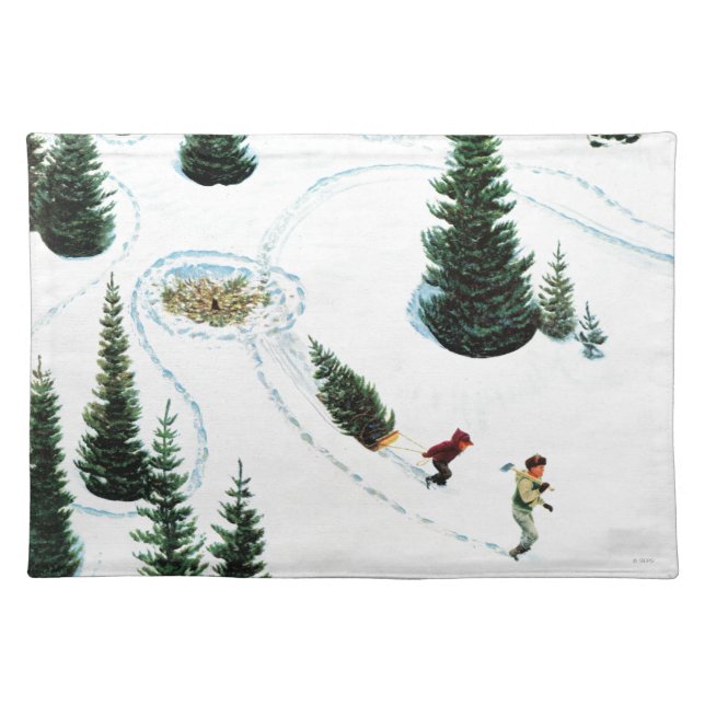 Cutting Down the Tree Cloth Placemat (Front)