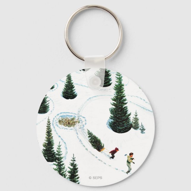 Cutting Down the Tree Keychain (Front)