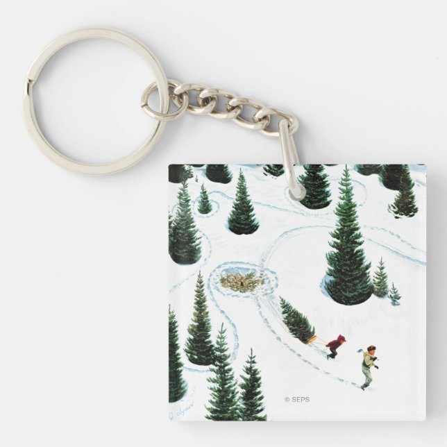 Cutting Down the Tree Keychain (Front)