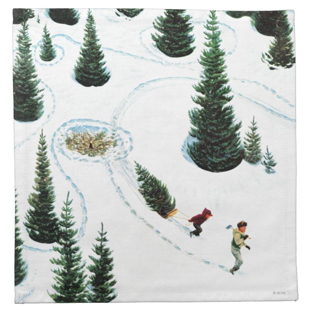 Cutting Down the Tree Napkin (Front)