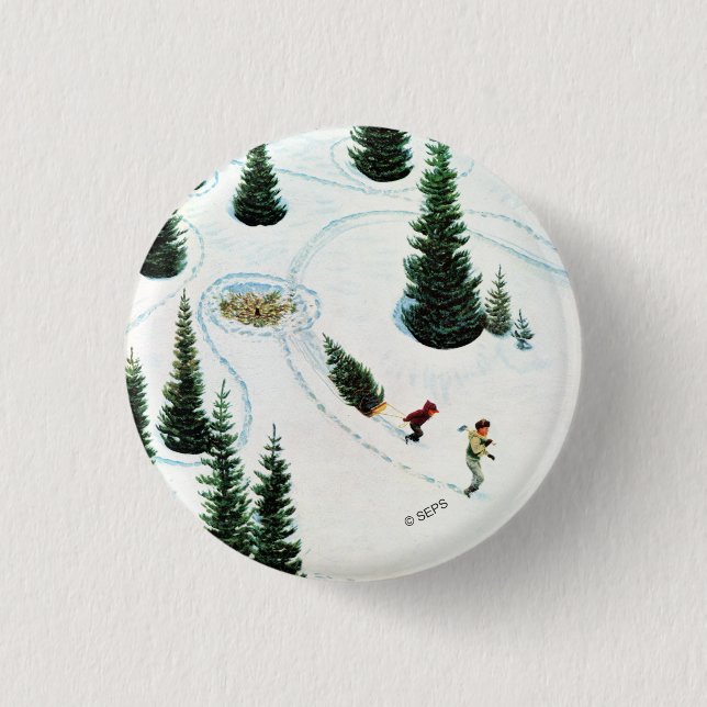 Cutting Down the Tree Pinback Button (Front)