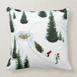 Cutting Down the Tree Throw Pillow