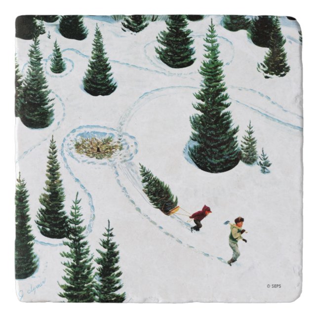 Cutting Down the Tree Trivet (Front)