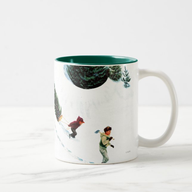 Cutting Down the Tree Two-Tone Coffee Mug (Right)