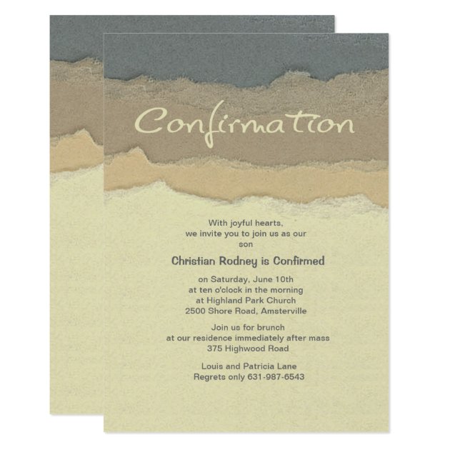 Cutting Edge Confirmation Invitation