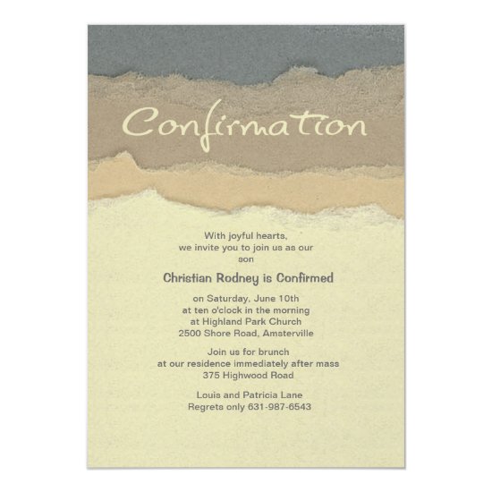 Cutting Edge Confirmation Invitation