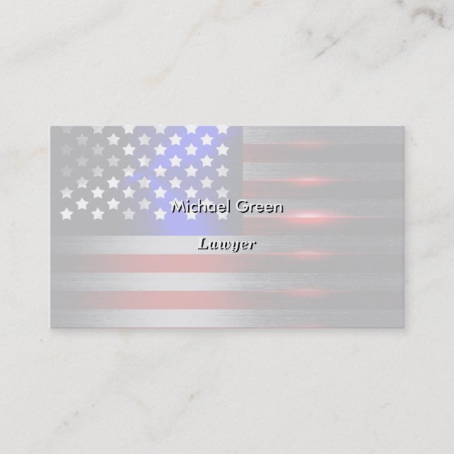Cutting Edge Laser Cut American Flag 1 Business Card (Front)
