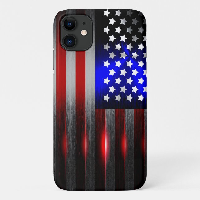 Cutting Edge Laser Cut American Flag 1 Case-Mate iPhone Case (Back)