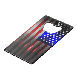 Cutting Edge Laser Cut American Flag 1 Credit Card Bottle Opener