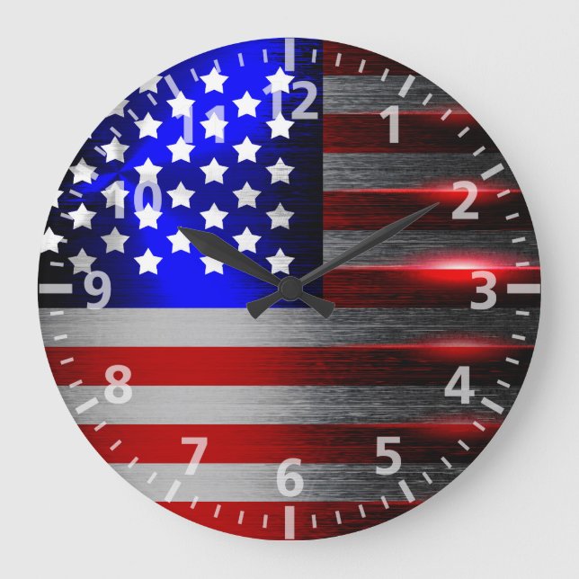 Cutting Edge Laser Cut American Flag 1 Large Clock (Front)