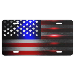 Cutting Edge Laser Cut American Flag 1 License Plate