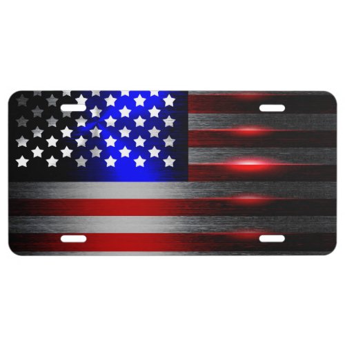 Cutting Edge Laser Cut American Flag 1 License Plate