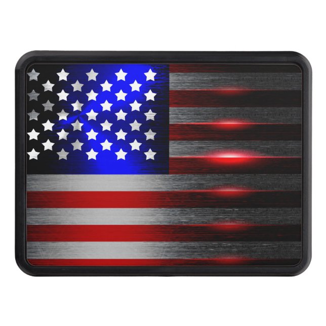 Cutting Edge Laser Cut American Flag 1 Trailer Hitch Cover (Front)