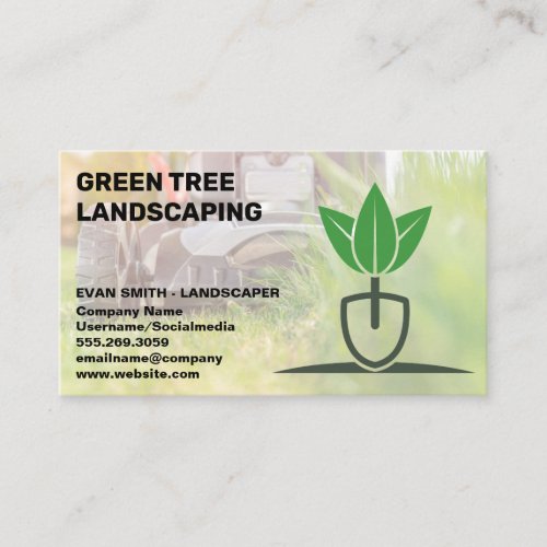 Cutting Grass  Gardening Logo  Landscaper Business Card